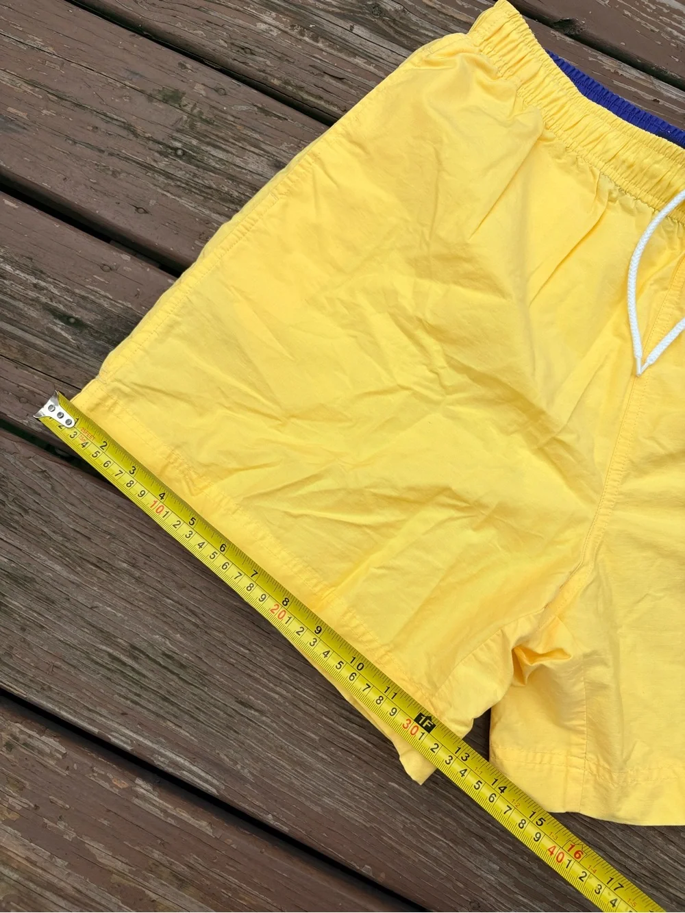 Polo by Ralph Lauren Yellow Swim Trunks with Blue Waistband